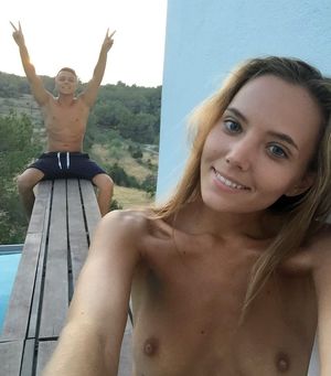 Dystrophic Russian model with small tits
