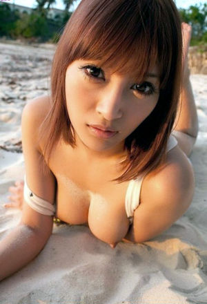 Little japanese teen with long pigtails