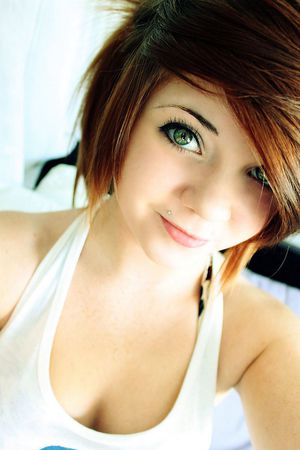 Cute green-eyed emo teen girl erotic