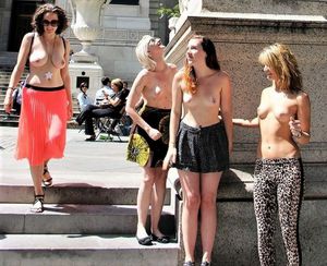 Topless girls in public, sexy chicks