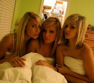 Group of sexy girlfriends, exciting