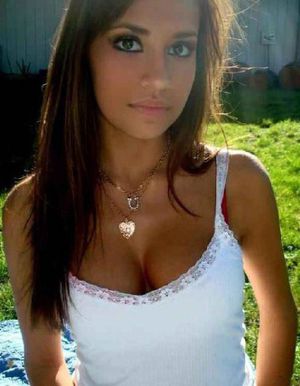 Sexy young brunette girl looking hot.